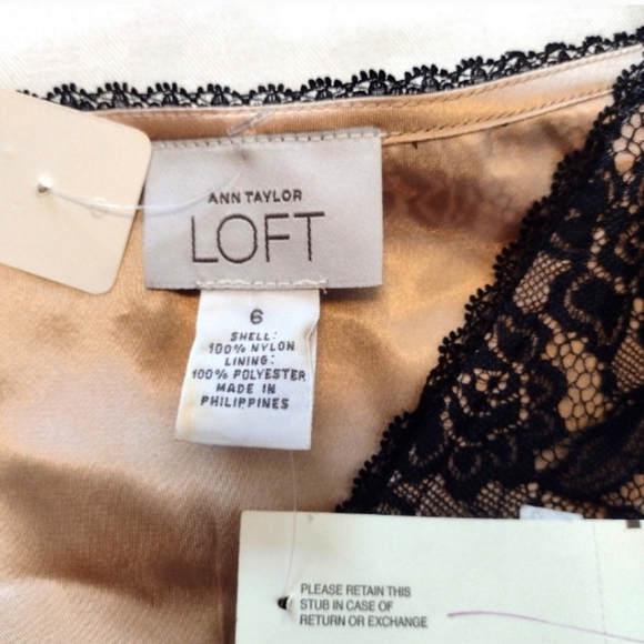 Ann Taylor LOFT Black Lace Overlay Dress - Size 6 - Elegant & Chic - Picture 10 of 12